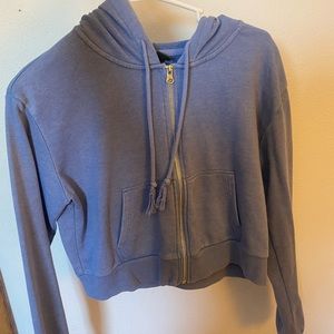 Blue brandy cropped zip up